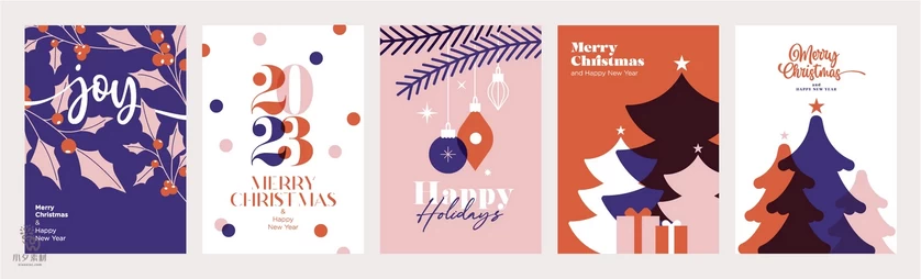 创意圣诞节平安夜节日活动宣传插画海报封面模板AI矢量设计素材【002】